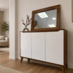 آینه و کنسول مدل آریا سفید گردویی