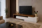 میز تلویزیون مدل ویدا سفید گردویی