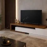 میز تلویزیون مدل ویدا سفید گردویی