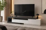 میز تلویزیون مدل ویدا سفید طوسی