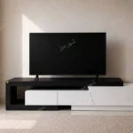 میز تلویزیون مدل ویدا سفید مشکی