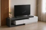 میز تلویزیون مدل ویدا سفید طوسی - Image 5