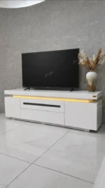 میز تلویزیون مدل لینوکس سفید براق