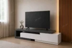 میز تلویزیون مدل ویدا سفید طوسی - Image 4