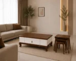 جلومبلی و عسلی مدل 1060 سفید گردویی