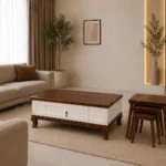 جلومبلی و عسلی مدل 1060 سفید گردویی